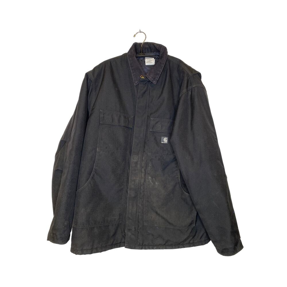 Carhartt Black Property of US Govt Men’s Jacket Heavyweight C55 Sz XL Tall Lined